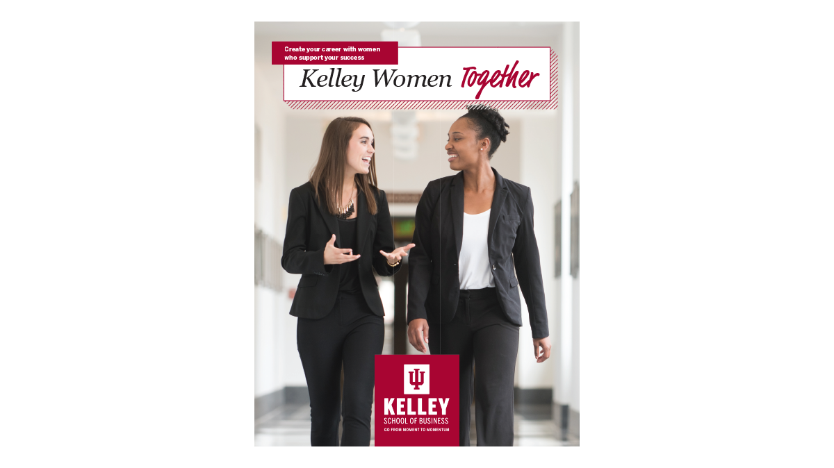 Cover image of two female undergraduates dressed in business attire