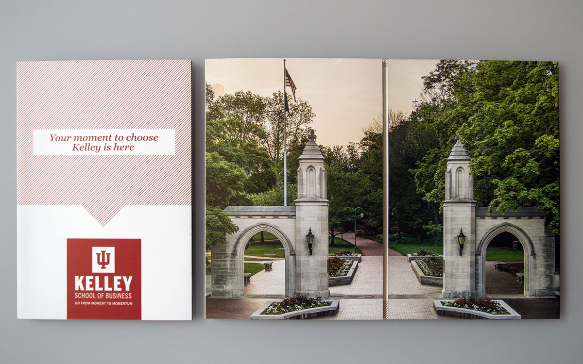 Two Direct Admit Day cards - one is closed and the other is open to the gatefold portion which shows sample gates.