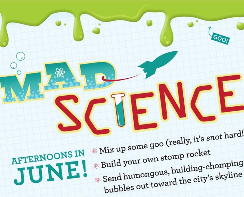 Mad Science Program with play on bubbles, test tubes and rocketships