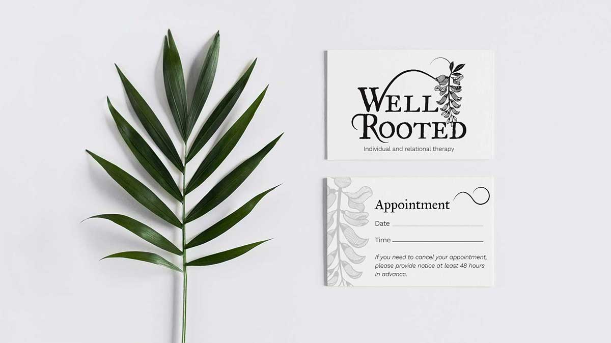 Well Rooted Logo and Card