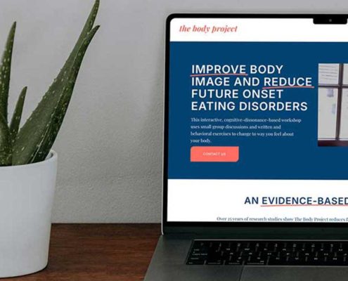 Computer sitting on credenza next to an aloe plant.